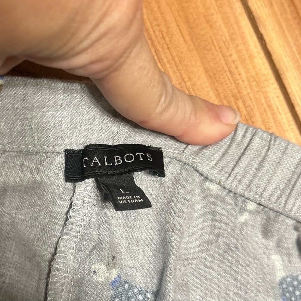 Talbots Gray Lounge Pants with Schnauzers dog Pattern size L - Picture 4 of 8